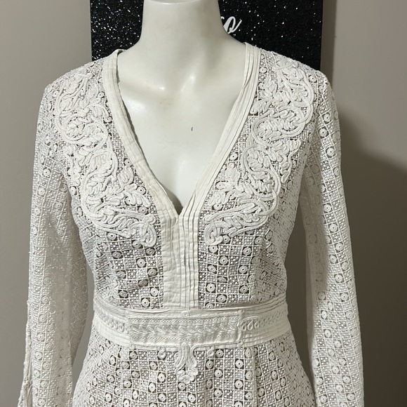 The Kooples Guipure Embroidered Mini Dress Daisy Love White Bridal Brunch Sz M - Picture 5 of 16